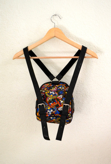 Vintage Nicole Miller Mickey Mouse Disney Back Pack// 90s Mickey Mouse Disney Back Pack Mini Bag Purse