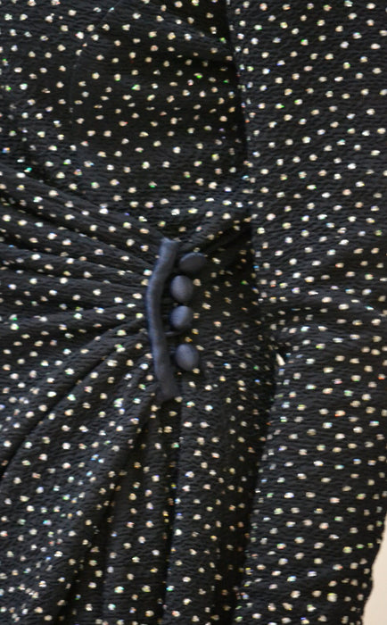 Vintage Metallic Dress size Small Medium Dark Blue Wrap Dress Hologram Sparkle Navy Blue // 90s Vintage party Dress Body Con size Medium