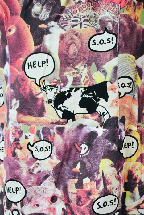 90s Vintage Moschino Jeans Animal Print Shirt Size Medium Large Vegan Animal Lover Shirt // Vintage Mickey Mouse Shirt Pop Art shirt