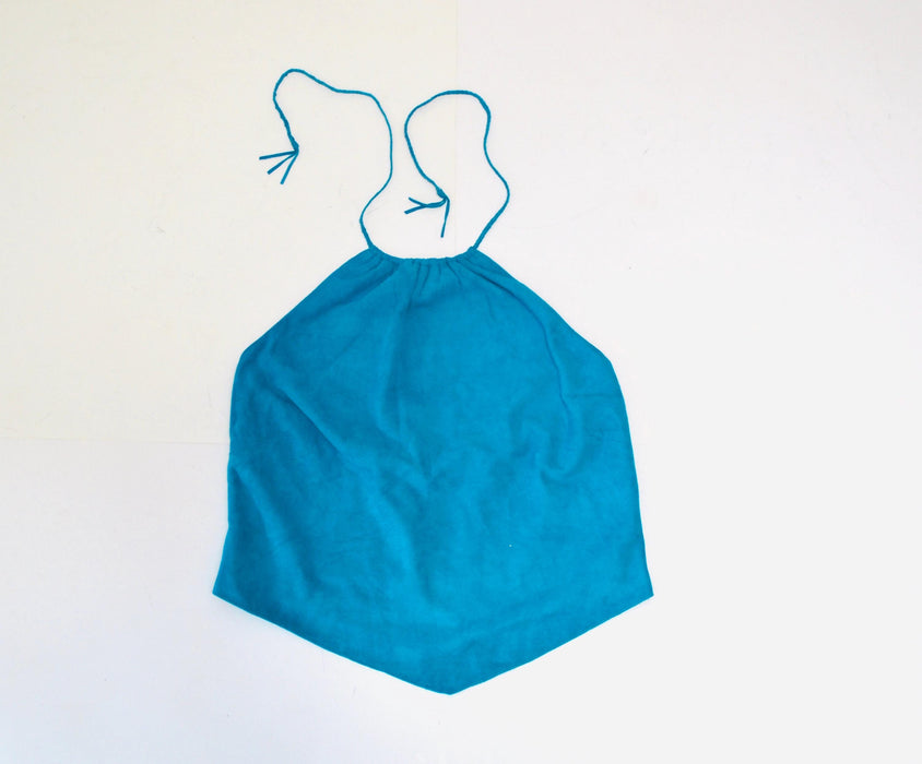 2000s Y2k Vintage Blue Leather Halter Neck Crop Top Blue Turquoise Leather Party Top Y2k Party Club Top by Laundry Halter leather top Small