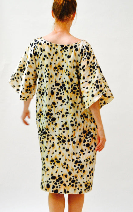 Vintage Animal Print Dress Large Animal Print Beach Coverup Caftan Kaftan