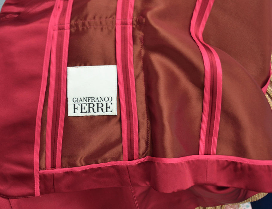 80s 90s Vintage Red Burgundy Satain Vest Medium by Gianfranco Ferre Vest Red Satin Cargo Vest Designer vintage Womens Red Gilet Vest Small