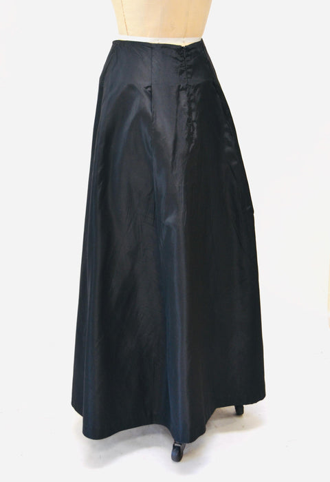 Vintage Black Ball Gown Skirt Black Long Evening Gown Crinoline Skirt// Black Gown Long Skirt with Crinoline Small Medium Scott McClintok