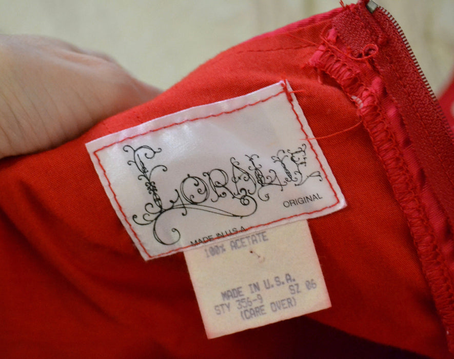 80s Prom Dress Red Polka Dot Party Dress XS Small Loralie // 80s Red Prom Dress Minnie Mouse Polka Dot Dress Lace Crinoline Skirt XS Small