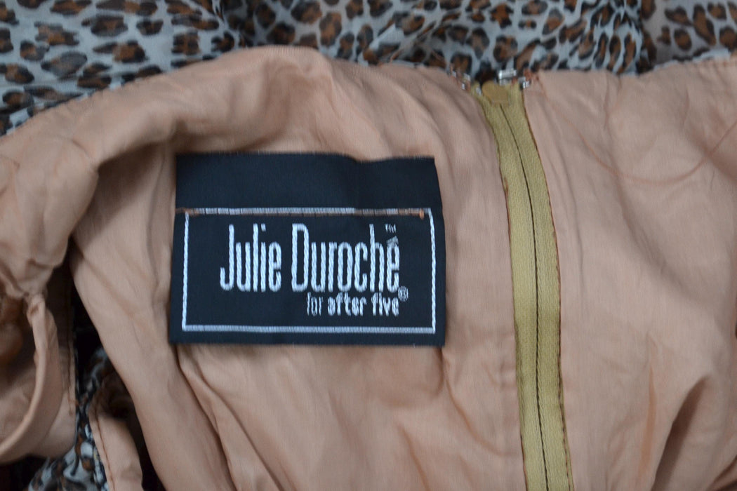 Vintage 80s 90s Party Dress Leopard Print Animal Body Con Party Dress by by Julie Duroche 80s 90s Sexy Vixen Dress Cheetah Print Xs Small