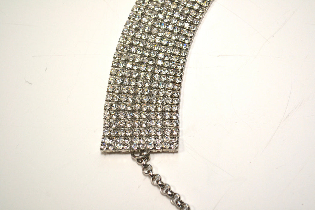 80s 90s Vintage Silver Rhinestone Belt Small Medium large Rhinestone Wedding Belt Rhinestone Sash Belt Silver Metallic Small Medium Large