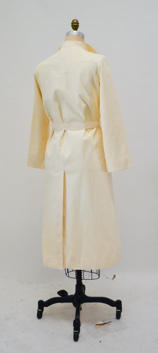 80s 90s Vintage White Cream Jacket Trench Coat White Faux Suede Jacket White Cream Ultra Suede Vegan Jacket Small Medium Faux Leather Jacket