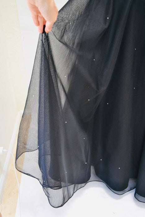 80s 90s Vintage Black Sequin Halter Neck Sequin Dress Cocktail Party Dress Rose Taft Small// 80s Glam Black Pageant Dynasty Dress Ball Gown