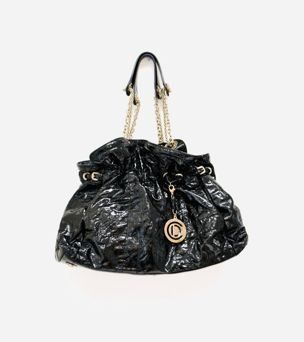 Vintage Y2k Patent Leather Cannage Christian Dior Bag Purse Vintage Black Dior Hobo Quilted Le Trente Black Patent Leather Shoulder Bag