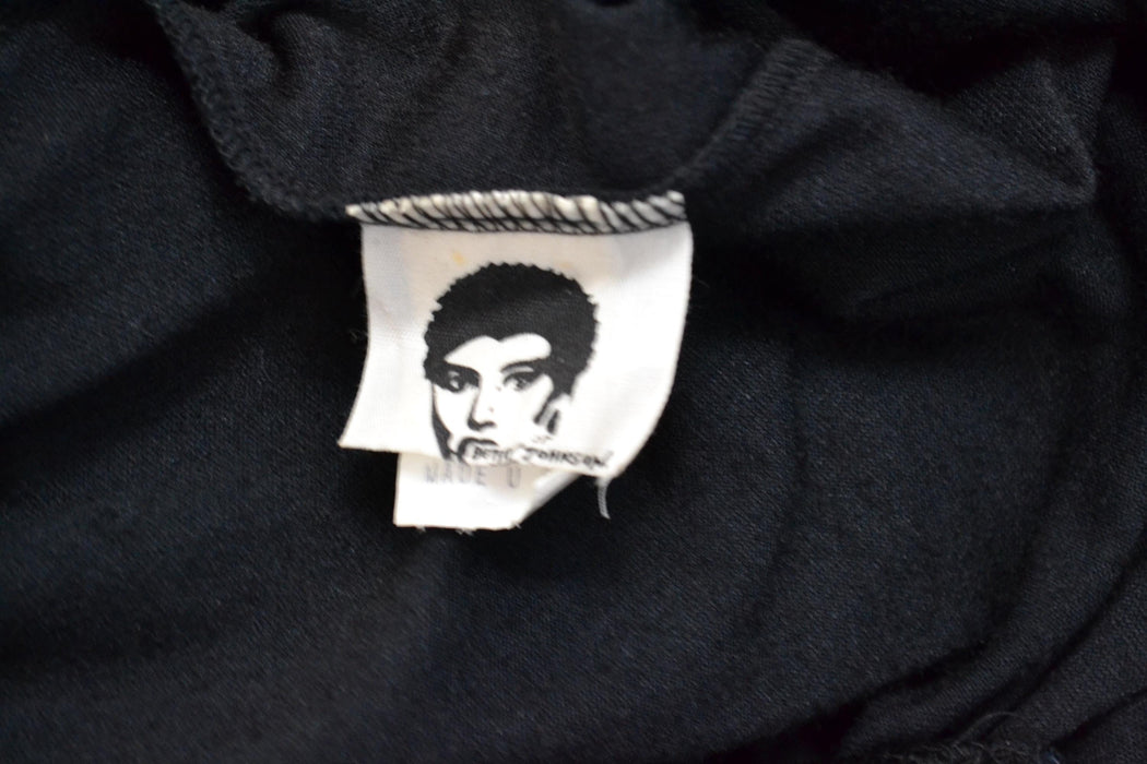 90s Vintage Black Velvet Dress Betsey Johnson XS Small //  90s Party Dress Knit Velvet Black dress Long Sleeve Skater Off the Shoulder