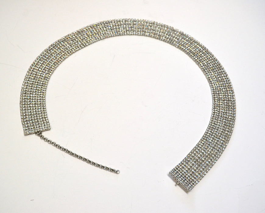 80s 90s Vintage Silver Rhinestone Belt Small Medium large Rhinestone Wedding Belt Rhinestone Sash Belt Silver Metallic Small Medium Large