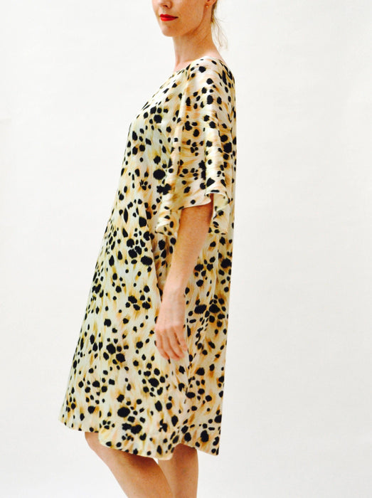 Vintage Animal Print Dress Large Animal Print Beach Coverup Caftan Kaftan