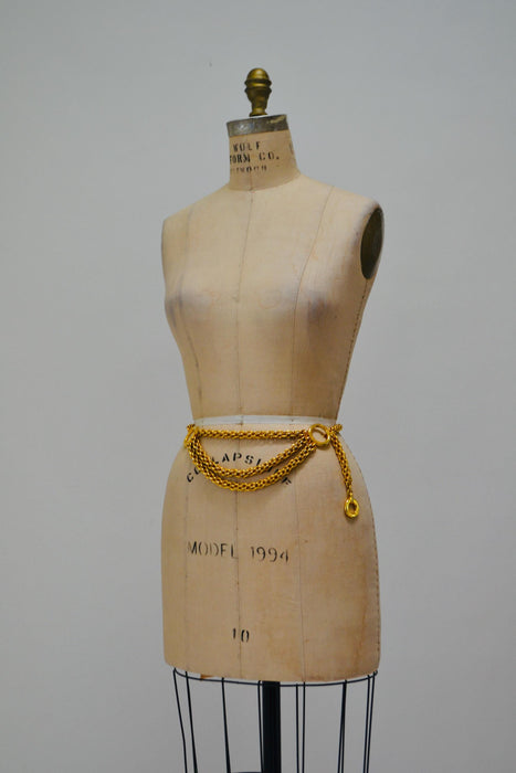80s 90s Vintage Gold Chain Belt Gold Paloma Picasso Chain-Link Belt XS SMALL Medium Vintage Gold designer Belt