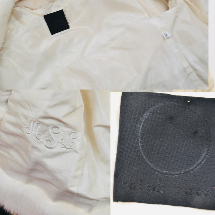 Vintage Ralph Rucci White Feather Mink Jacket// Wedding Fur Vintage Cropped Jacket// Vintage White Cream Mink Feather Winter Wedding Jacket