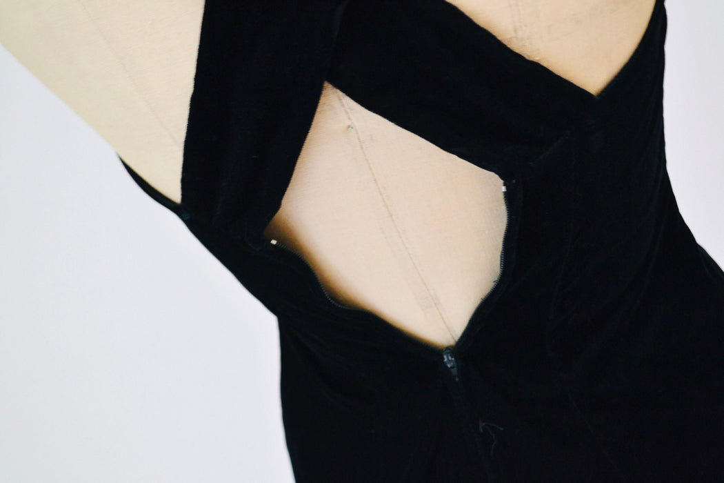 90s Vintage Prom Party Dress Black velvet Dress Silver Sequins XS Small // 90s Velvet Tank Dress Black Silver Sequin Body con dress XS