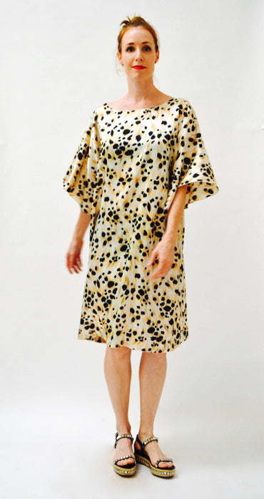 Vintage Animal Print Dress Large Animal Print Beach Coverup Caftan Kaftan