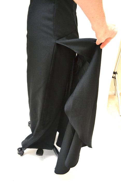 90s Vintage Prom Bridesmaid Dress Black Medium Large Long Off the Shoulders Black Evening Gown