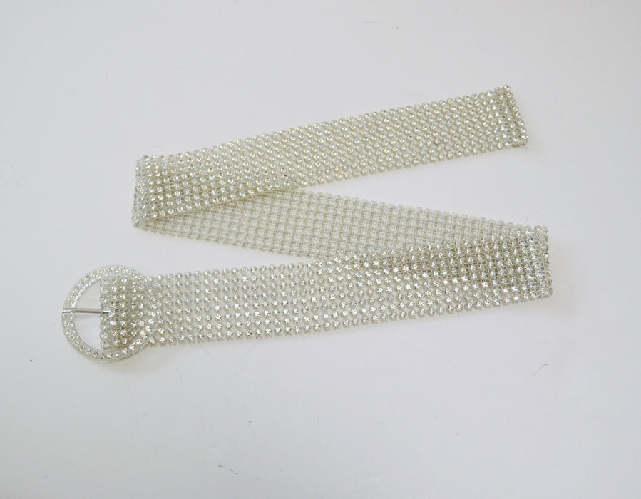 80s Vintage Rhinestone Belt Small Medium large Rhinestone Wedding Belt Rhinestone Cowboy Metallic Belt Small Medium Large