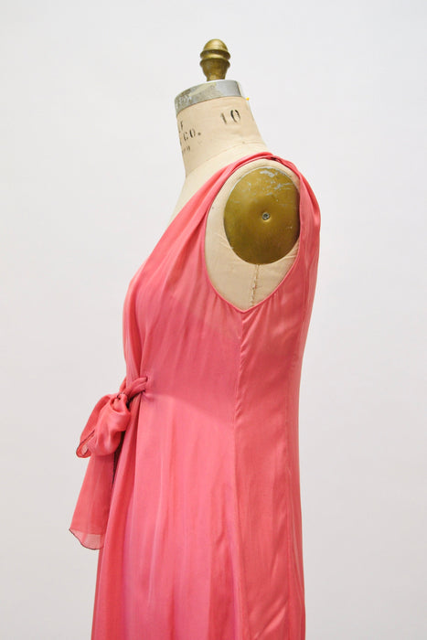 2000s Y2K Vintage Pink Silk Ruffle Chiffon Dress With Moschino Cheap & Chic made in Italy Small Medium Black Moschino