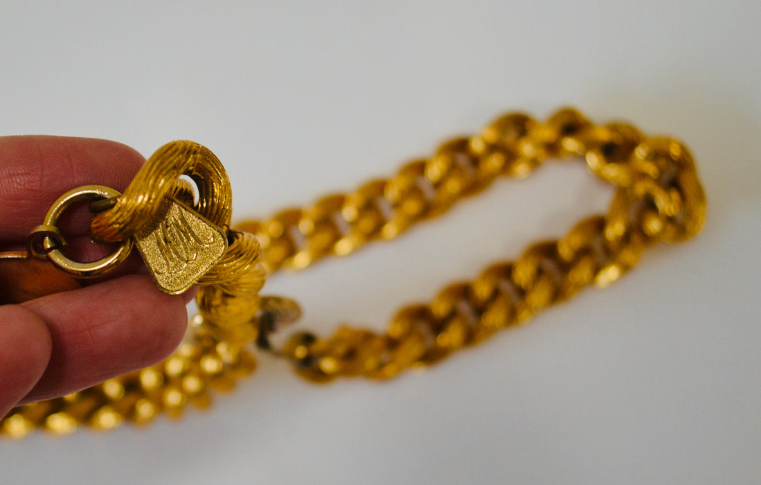 70s 80s Chunky Vintage Gold Chain gold Belt Gold Metallic Chain Belt size SMALL Medium Large Chunky Gold Chain Adjustable Glam Chain Belt