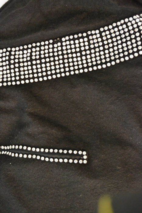 80s 90s Vintage Black Rhinestone Sweater Jumper Medium Pull over 80s Glam Rhinestone Diamond Sweater Dolman Sleeves Pull over Small Medium