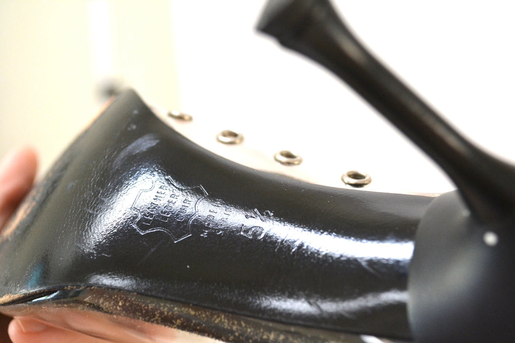 80s Vintage High Heels Size 5 1/2 Black Sheer High Heel Pumps by Charles Jourdan Made in Spain Size 5 1/2 Black Pumps