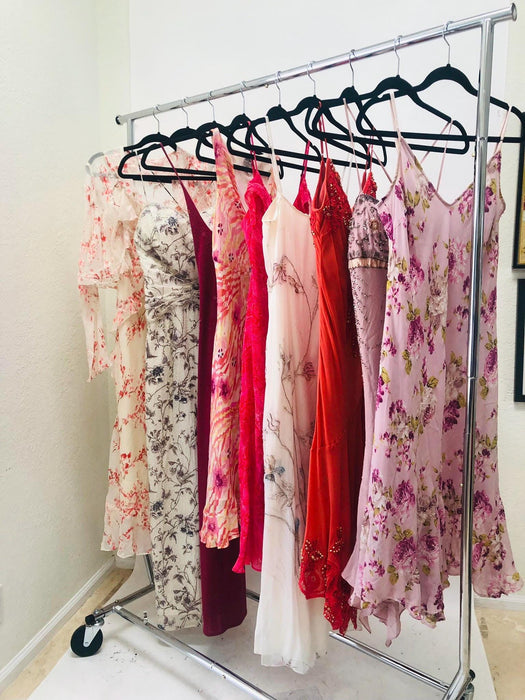 Vintage 00s Y2K Pink Tank Dress Prom Dress Beaded Pink Knit Gown Cami Dress XS Small Pink Long Beaded Dress by Laundry Evening Gown Xs Small