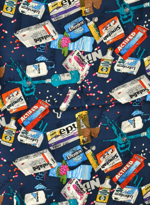 90s Nicole Miller Silk Large Scarf with Pill Medicine Drug Store Pharmacy Doctor Nurse Pharmacist Print Covid Pill Nurse Doctor Pill Scarf