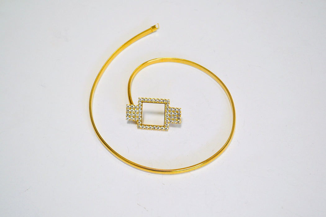 70s 80s Vintage Gold Stretch Belt Metal Rhinestone Diamond 70s Disco Stretch Metallic Gold Wedding Belt Small Medium 26-30"