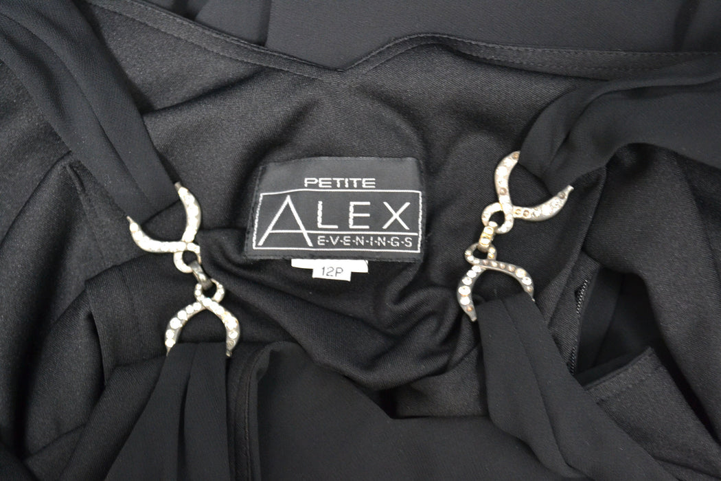 Vintage 00s Y2K Bias Cut Black Dress Black Chiffon Tank Dress Medium Large// 90s Black Tank Slip prom Bias cut Dress Medium Large