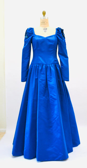 80s 90s Ball Gown Dress Blue Teal 80s Prom Party Dress Small Medium // Vintage 80s Pageant Princess Dress Ball gown Party Dress Cinderella