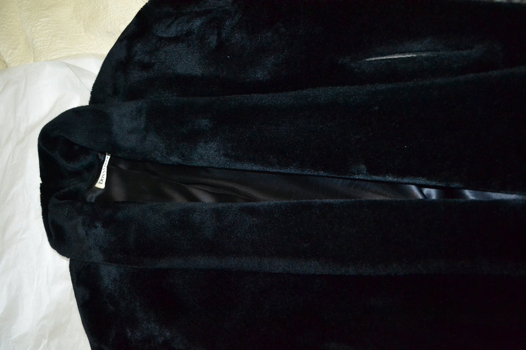 Vintage Black Faux Fur Jacket Coat Medium Large By Doony Brook // Vintage  Black Vegan Fur Coat Jacket Size Small Medium