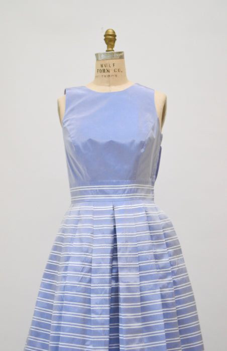 90s 00s Y2K Ball Gown Dress Lavender Blue 90s Prom Party Dress XS Small // Vintage Princess Gown Party Dress metallic Silver Stripe Dress