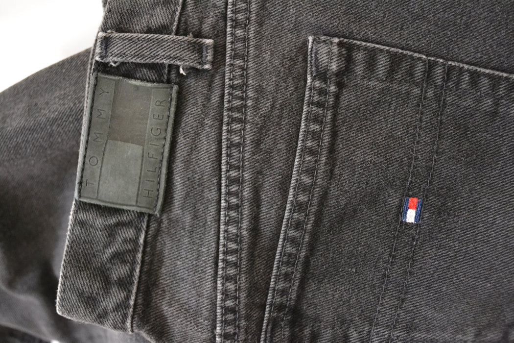 Vintage Black Jeans By Tommy Hilfiger High Waisted Tapered Leg 80s 90s Denim Pants Size Small Medium Black Jeans Denim
