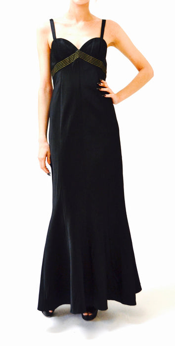 90s 00s Vintage Black Evening Gown Prom Dress Long Satin Dress XS Small Tom and Linda Platt // Y2k Dress Evening gown Tank Dress XS Small