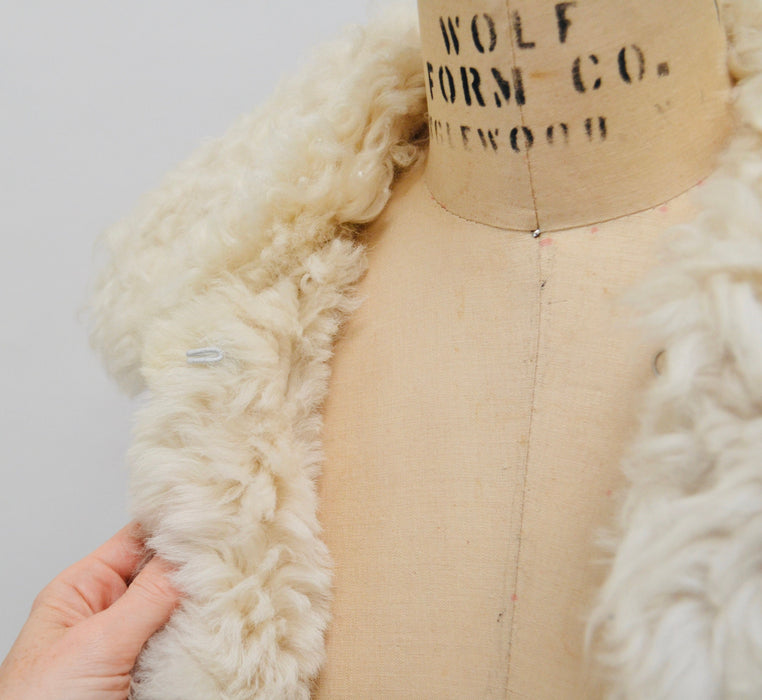 70s Vintage Shearling Afghan Jacket Coat XXS XS Tan Brown Penny Lane//  70s Shearling Coat Sheepskin Fur Boho Afghan Jacket Penny Lane Yaqub