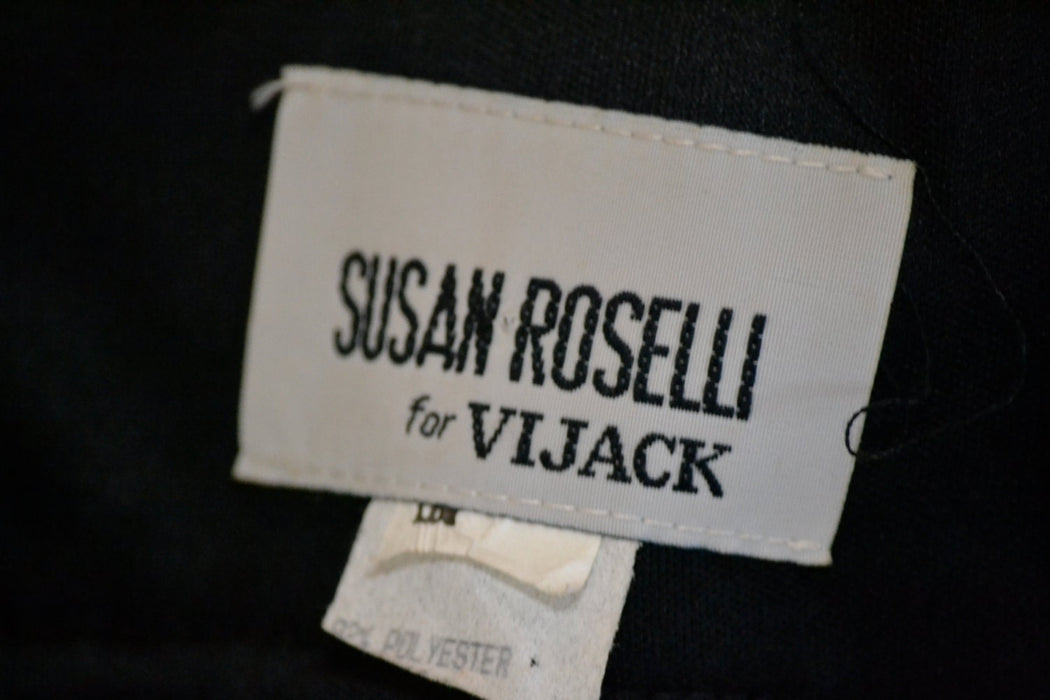 90s Vintage Black Prom Dress Evening Gown Size Small by Susan Roselli// Black 90s Illusion Long Black Dress Small Lace Beaded Body Con