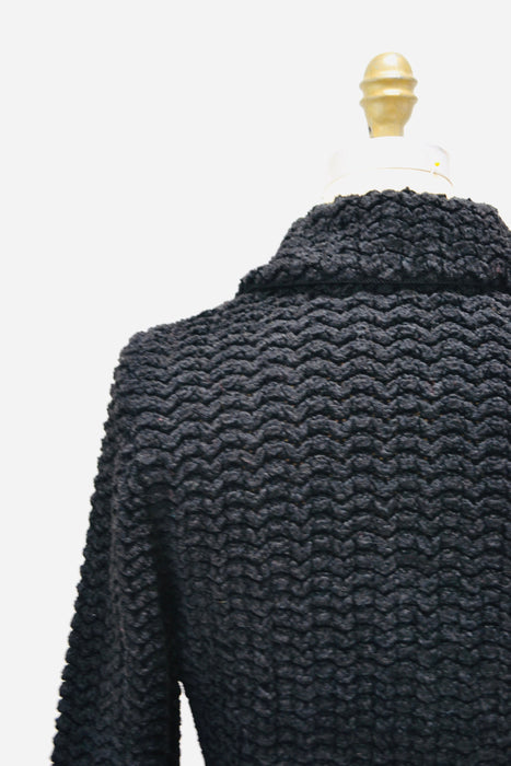 90s 2000s Vintage St. John Black Sweater Cardigan Jacket Size Small St John Vintage Black Boucle Jacket Sweater Cardigan Small