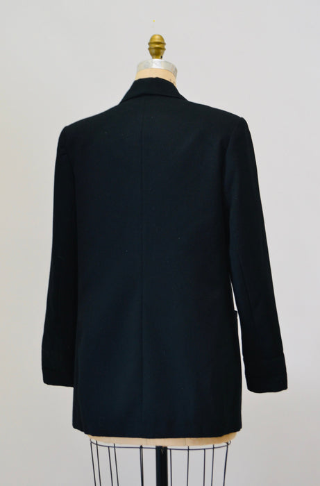 80s 90s Vintage Black Rhinestone Metallic Jacket Metallic Blazer Jacket Medium// 80s 90s Black Rhinestone Rockstar Glam Jacket Medium