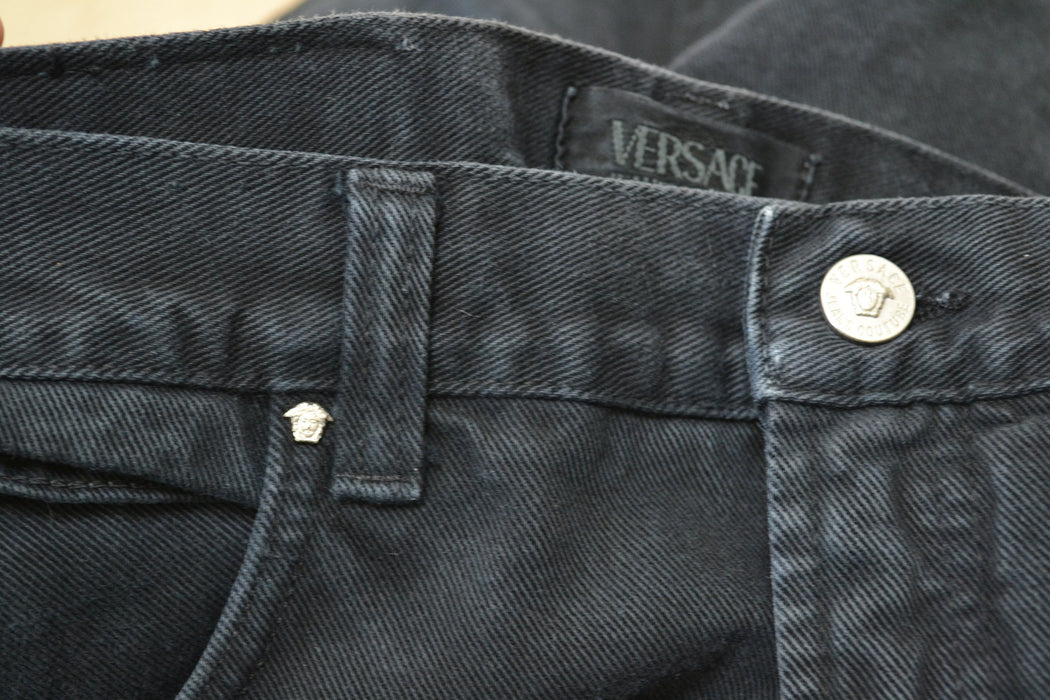 90s Vintage Versace Jeans Couture Jeans Size 36 50 Medium Large 90s Versace Black Jeans Size 10 12 90s Relaxed Fit Medium Black Jeans Pants