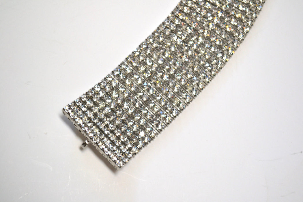 80s 90s Vintage Silver Rhinestone Belt Small Medium large Rhinestone Wedding Belt Rhinestone Sash Belt Silver Metallic Small Medium Large