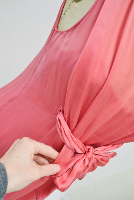 2000s Y2K Vintage Pink Silk Ruffle Chiffon Dress With Moschino Cheap & Chic made in Italy Small Medium Black Moschino