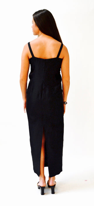 90s Vintage Black Prom Dress Sleeveless Tank Dress Black Evening Gown Small Medium // 90s Long Black Evening gown Tank Dress Small Medium