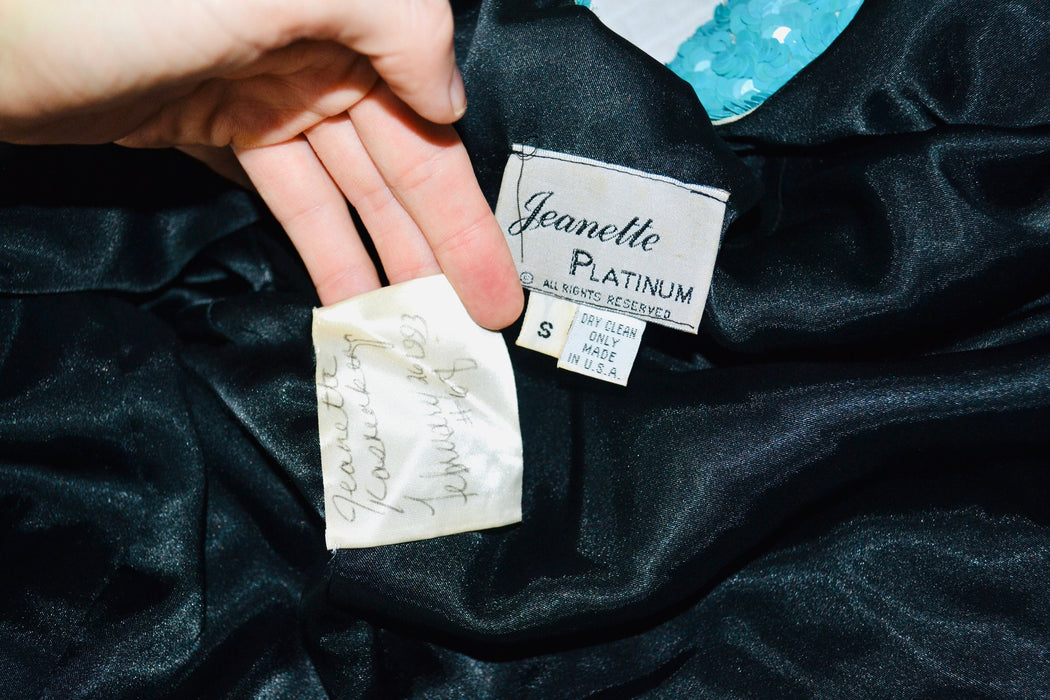 Vintage Jeanette Kastenberg Platinum Sequin Jacket Looney Tunes Bugs Bunny Warner Brothers Cartoon Comic Beaded Jacket Small