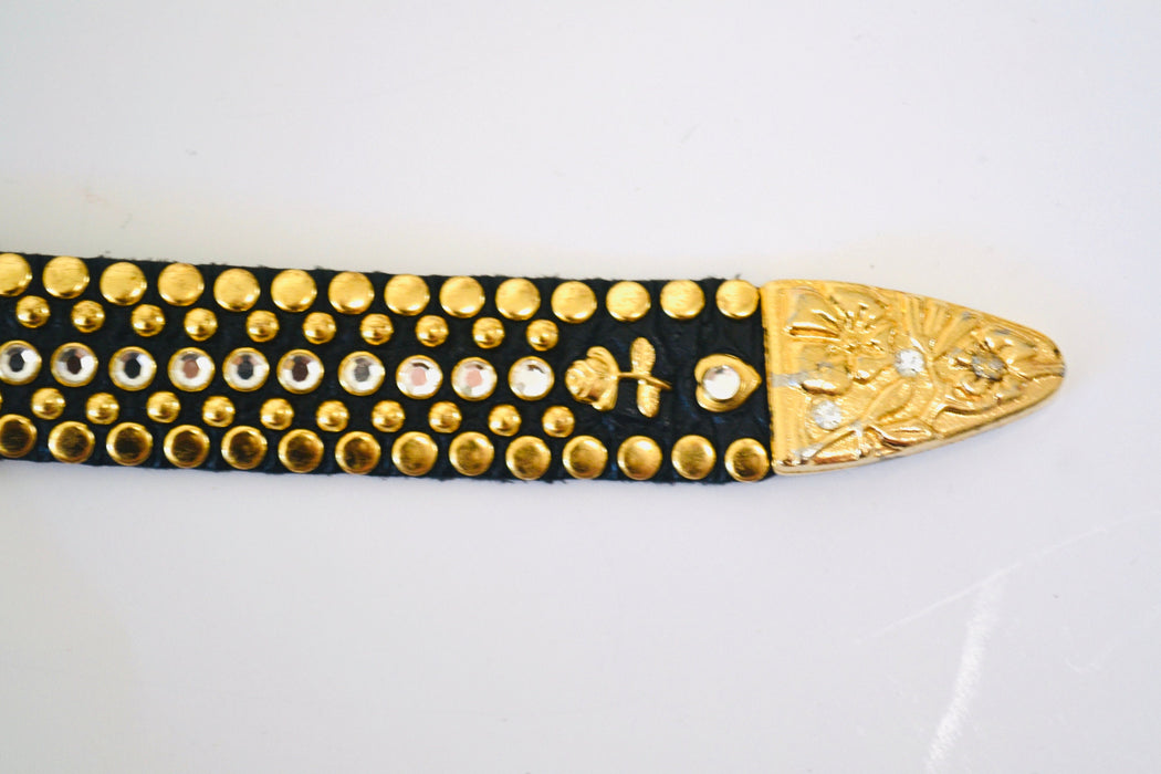 90s Vintage Katherine Baumann Beverly Hills Swarovski Crystal Betty Boop Belt Buckle Rhinestone Studded Belt Cartoon Betty Boop Belt Kippys