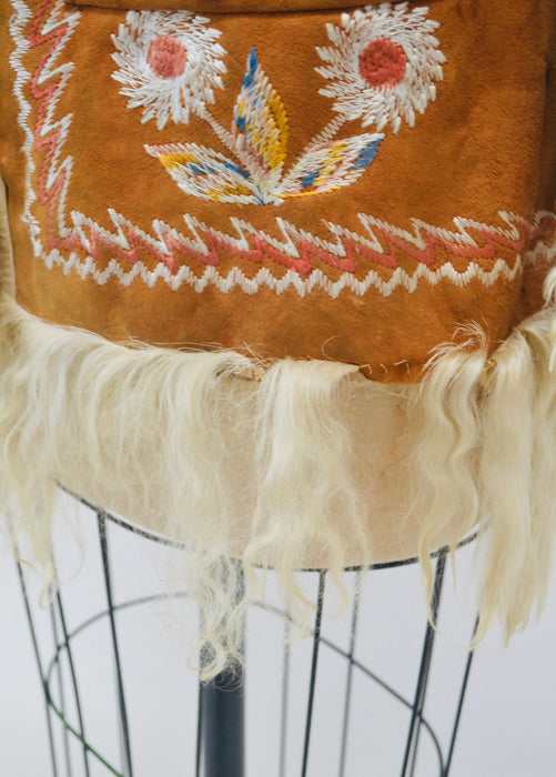 Vintage Embroidered Shearling Afghan Jacket Coat Small Medium//  70s Shearling Coat Embroidered Sheepskin Fur Boho Afghan Jacket
