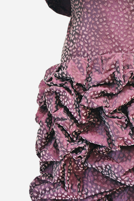 90s Vintage Silk Gown Strapless Evening Gown with Shawl Silk Purple Velvet by  Michael Casey Couture Small Medium Purple Evening Ball Gown