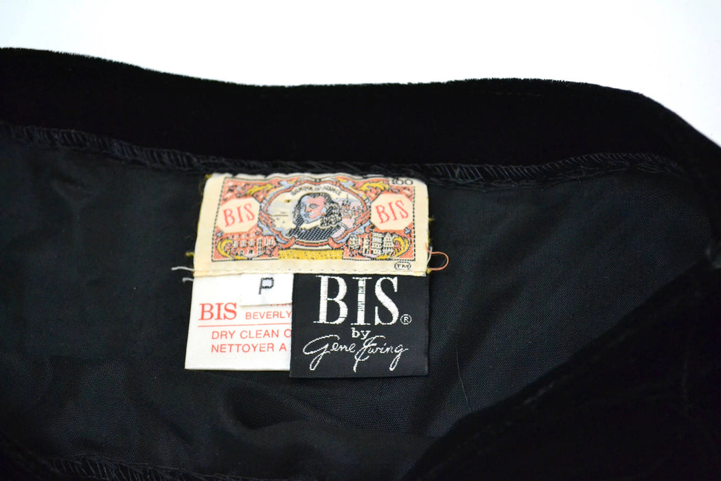 80s Black oversized Velvet Shirt Blouse Size Small by Bis // 80s 90s Vintage Black Velvet Shirt Small Medium Rayon