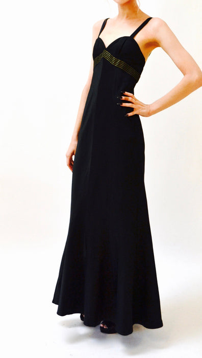 90s 00s Vintage Black Evening Gown Prom Dress Long Satin Dress XS Small Tom and Linda Platt // Y2k Dress Evening gown Tank Dress XS Small