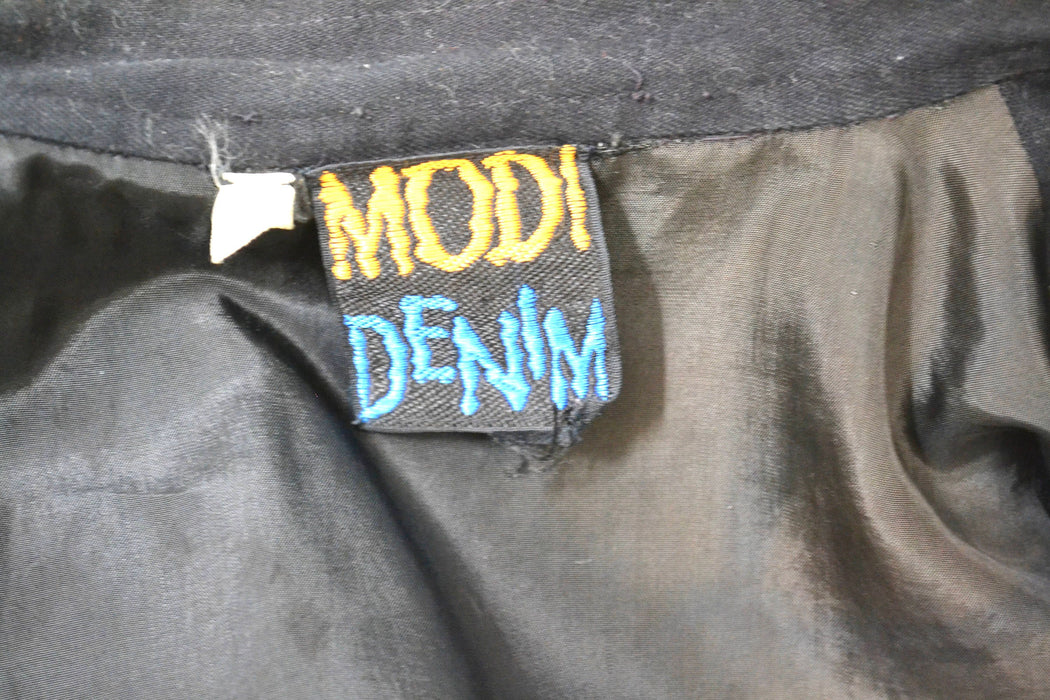 Vintage Sequin Jacket Black with Hot dog Carnival Junk Food Large// Vintage Black Sequin Jacket Carnival Coney Island Comic Pop Art By Modi